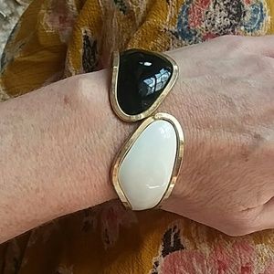 Vintage Black & White Hinge Bracelet